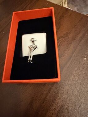 Sterling Silver Bodybuilder Pendant - Silver